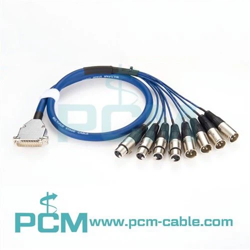 Cabo compatível DB25 para 4XLR M 4XLR F Tascam