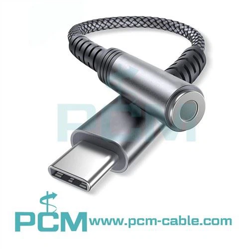 Adaptador de áudio AUX USB tipo C para 1 4