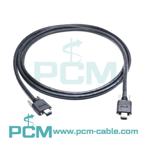 Cabo Firewire IEEE 1394A com conectores de parafuso duplo para sistema de visão de máquina