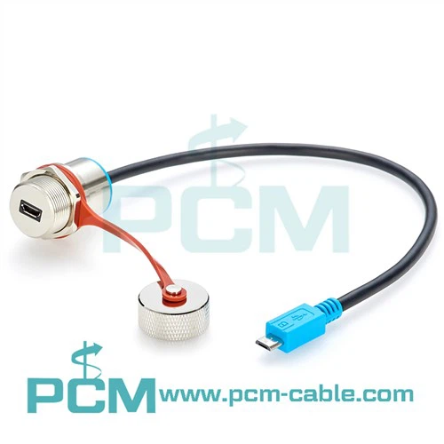 Cabo impermeável IP67 blindado micro-USB