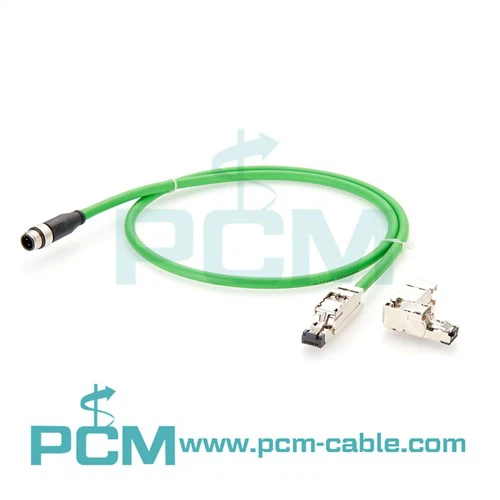 Arraste o cabo de corrente M12 para RJ45