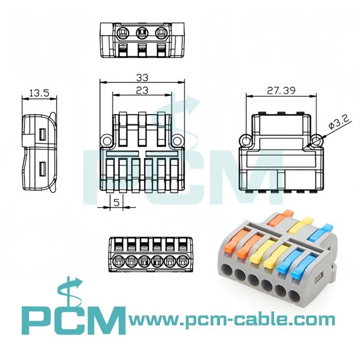 Quick Splice Wire Connectors Compact Electrical Wire Cable Connectors 3 in 6 out