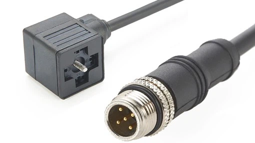 Jumper Cable With Valve Plug M12 To Valve DIN Connector Jumper Cable With Valve Plug M12 To Valve DIN Connector