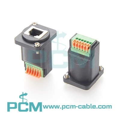 Adaptadores de montagem em painel RJ12 em equipamentos de teste e automação