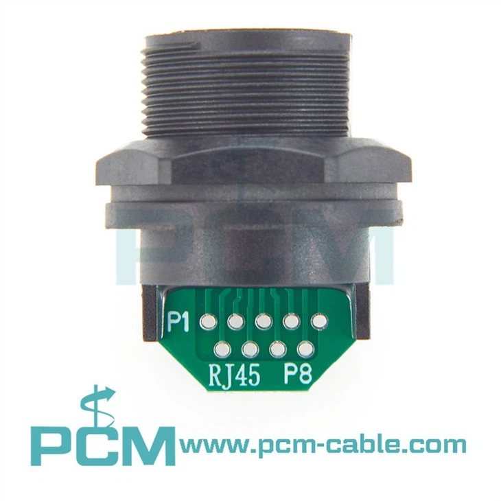 CAT5e RJ45 IP67 Chassis Connector for Industrial Ethernet