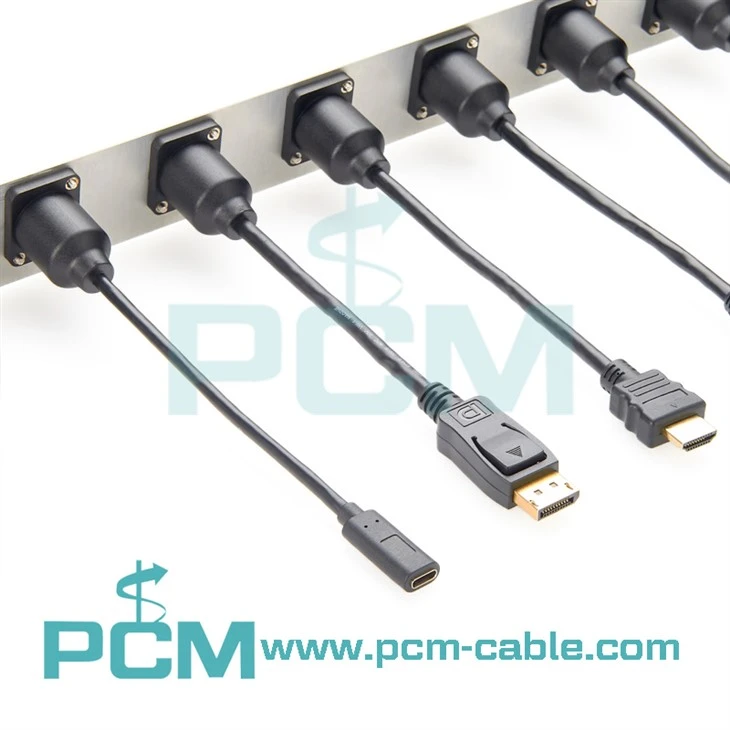 D-Type and XLR panel mount DP connector
