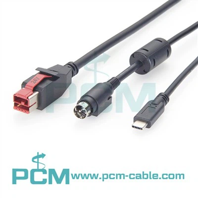 Cabo de impressora USB com alimentação 24V