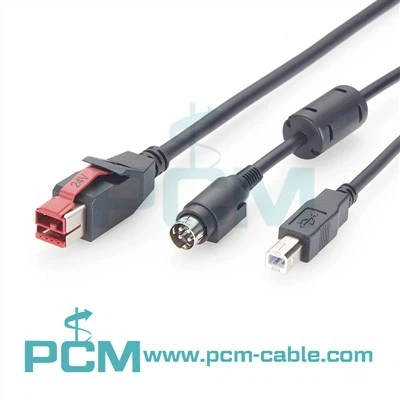 Cabo USB alimentado 24V USB alimentado para alimentar o cabo Din USB2.0 B