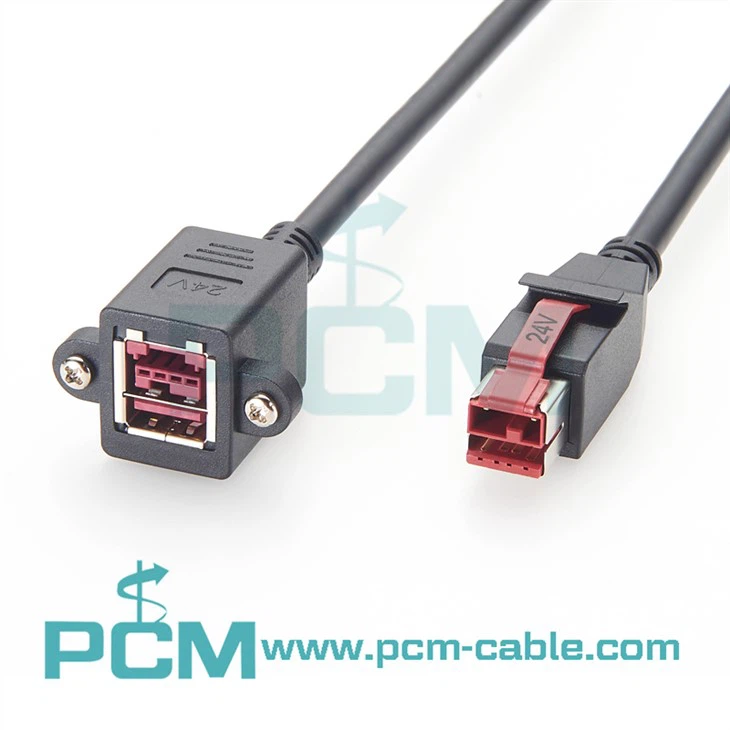 Cabo de extensão USB alimentado para montagem em painel 24V