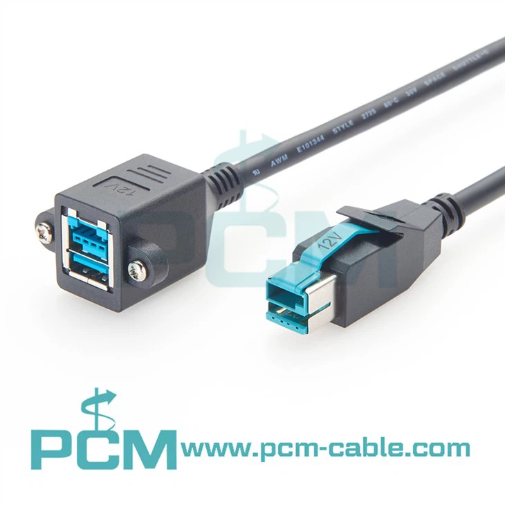 Cabo de extensão PoweredUSB 12V para sistemas POS PoweredUSB HUBs