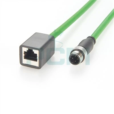 M12 à tomada do código M12 do cabo de remendo D de RJ45 PROFINET à fêmea RJ45
