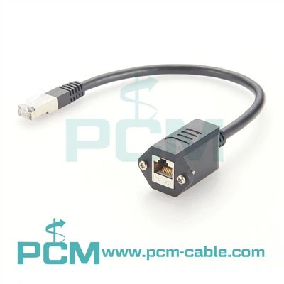 Cabo de extensão Ethernet RJ45 Cat6A Cat8 para montagem em painel