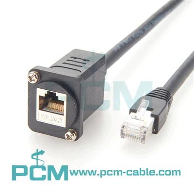 Cabo de extensão blindado para montagem em painel Cat6A Cat8