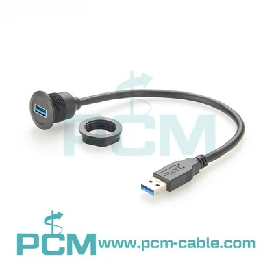 USB 3. 0 Cabo de extensão de montagem do painel redondo