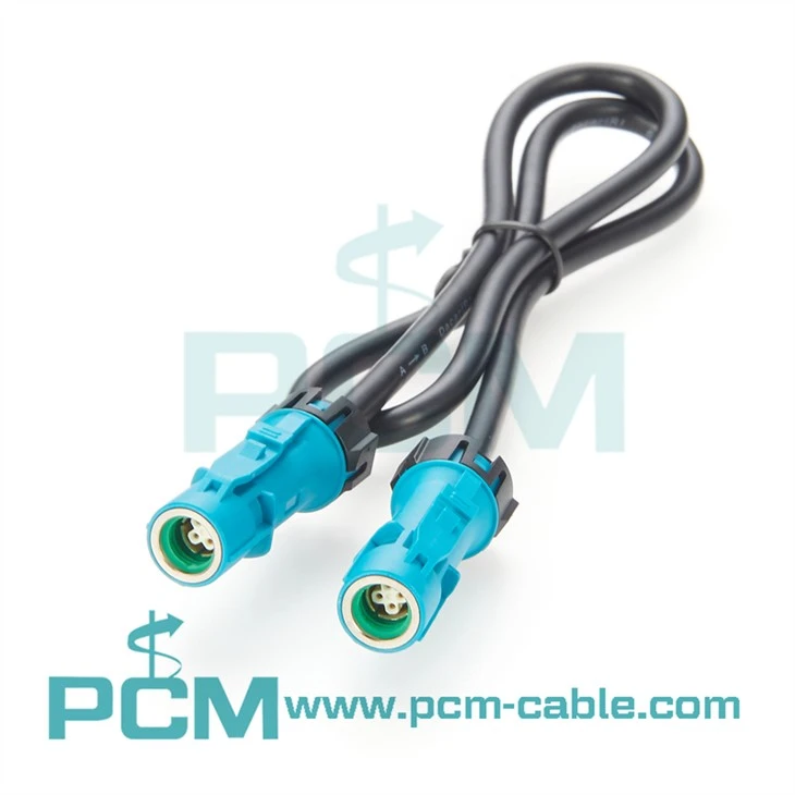 Waterproof Fakra HSD 4 Pin Cable Assembly LVDS